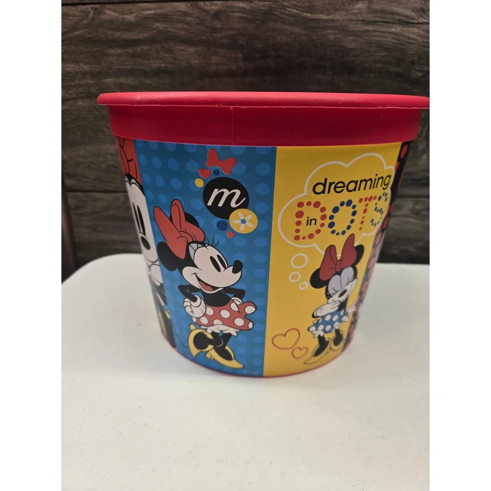 Disney Minnie Mouse‎ Dreaming in Dots Plastic Storage Bucket Popcorn Tub Red